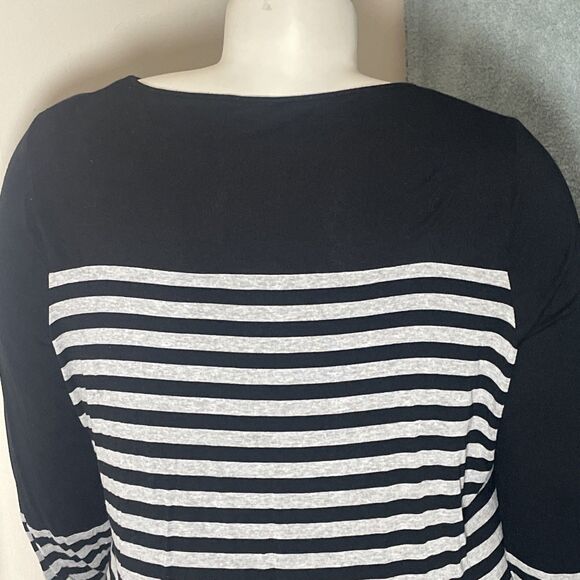 Vince Camuto Womens Tunic Top Size 3X Black Striped Minimalist Capsule Wardrobe - Picture 10 of 10